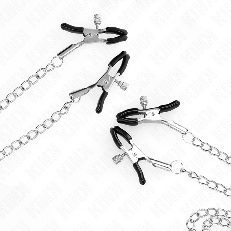 KINK – 4 pinces réglables pour tétons et clitoris finition argenté