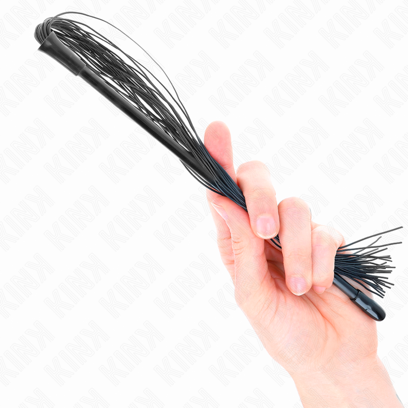 KINK - Fouet en Silicone Noir - 60 cm