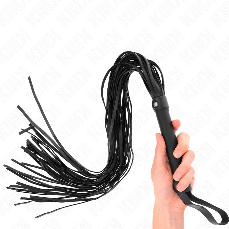 KINK - Martinet BDSM Noir Imitation Peau de Mouton - 60 cm
