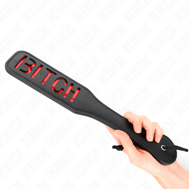 KINK - Tapette BDSM Noir avec Inscription "Bitch" - 32 cm