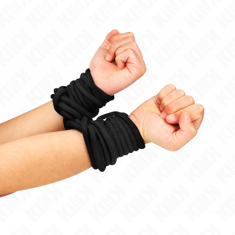 Kink - Corde Bondage en coton 10m - Noir