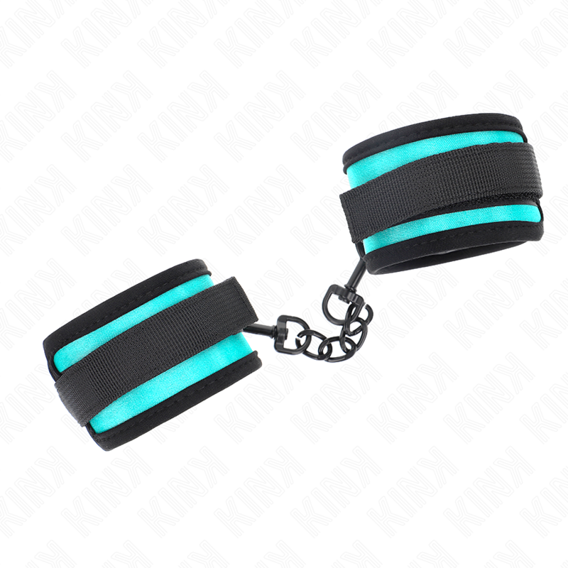 Menottes Nylon Velcro Réglables Noir-Bleu 18-32cm - KINK - KINK WRIST RESTRAINT