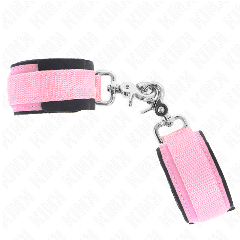 Bracelets BDSM Néoprène Rose Réglables 22-34cm - KINK - KINK WRIST RESTRAINT