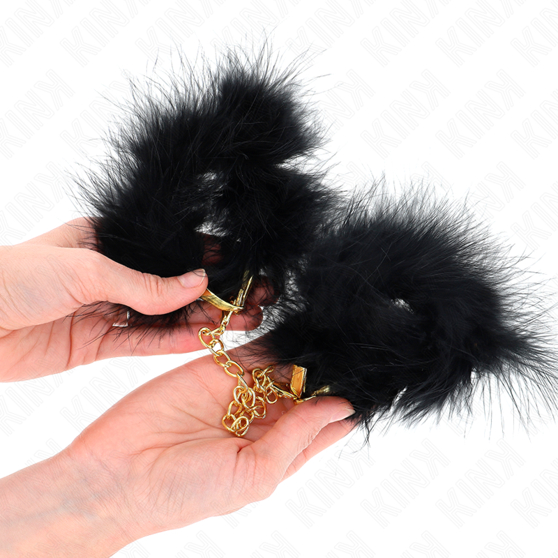 Manchettes Plumes Chaîne Or - KINK - KINK WRIST RESTRAINT