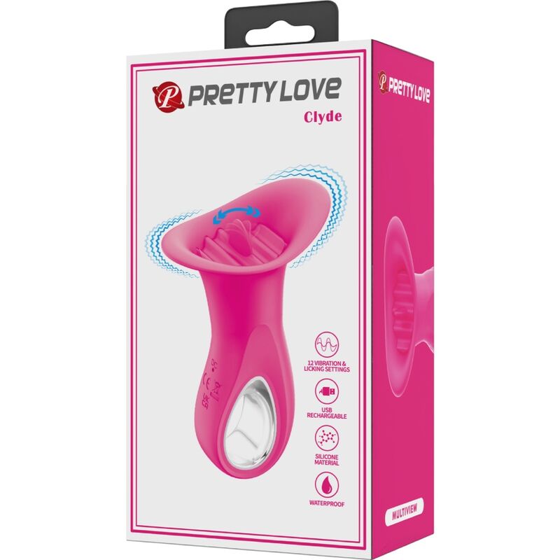 Vibrateur Oral Clyde Langue Vibrante 12 Fonctions Rose - Pretty Love