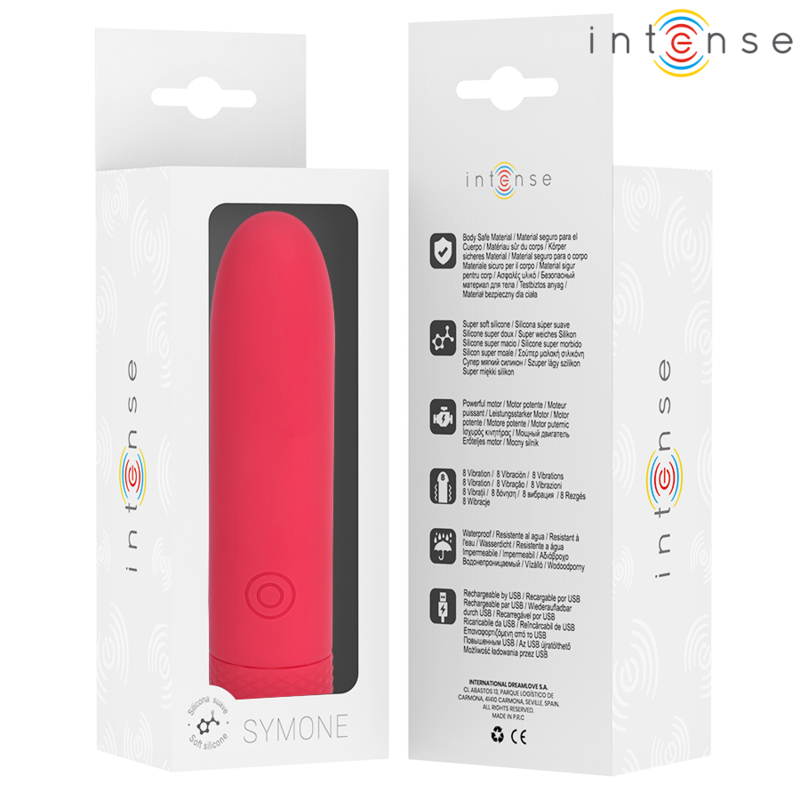Bullet Vibrant Symone Rouge Rechargeable USB 8 Modes - Intense