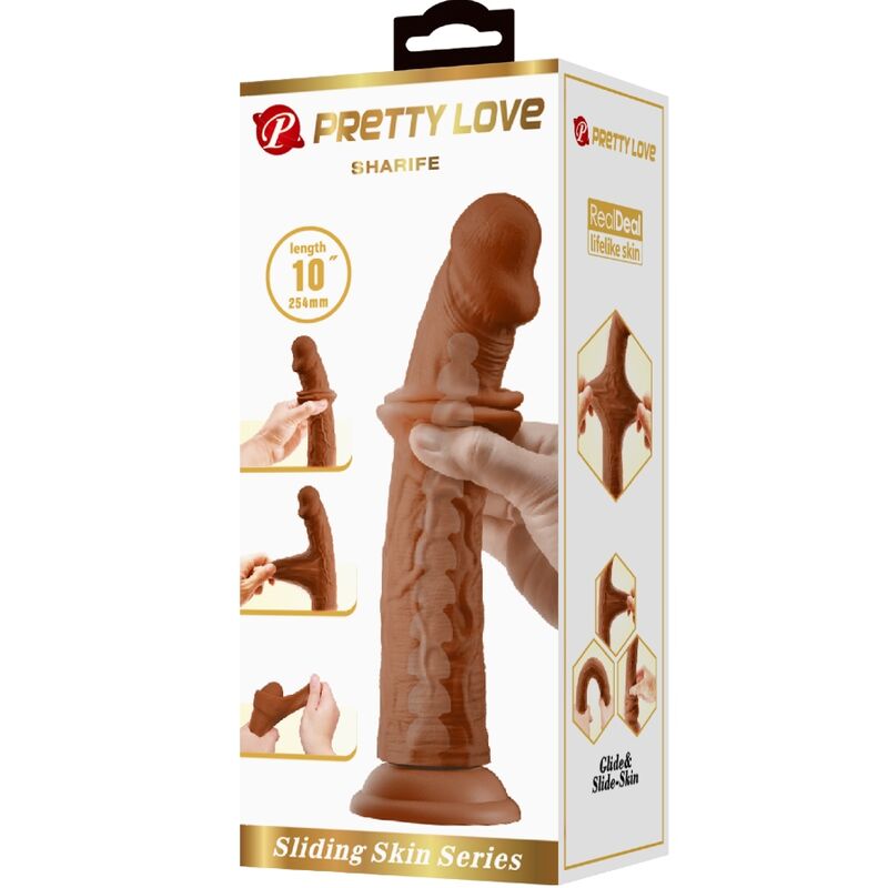 Gode Réaliste Pretty Love Sharife Marron XXL 25cm - Pretty Love