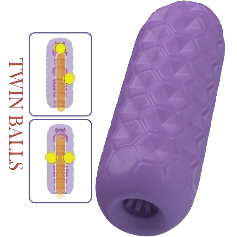 Masturbateur Masculin Pretty Love Deux Boules Violet
