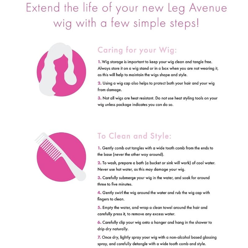 Perruque Longue Droite Bangin Noire - Leg Avenue
