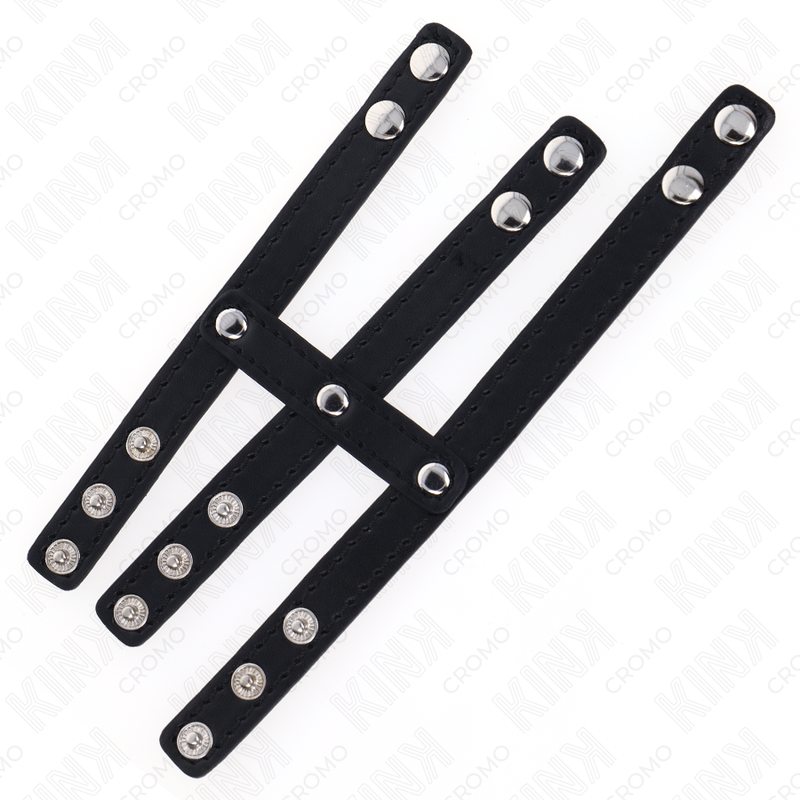 Anneau Pénien Triple Cuir Fermeture Pression - KINK - KINK RING POWER