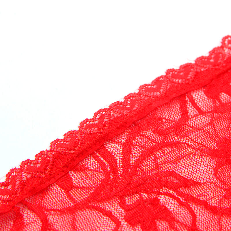 Babydoll en dentelle bretelles réglables rouge S/M - Subblime