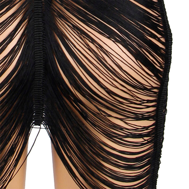 Robe à bretelles et string noir L/XL - Subblime - SUBBLIME SETS