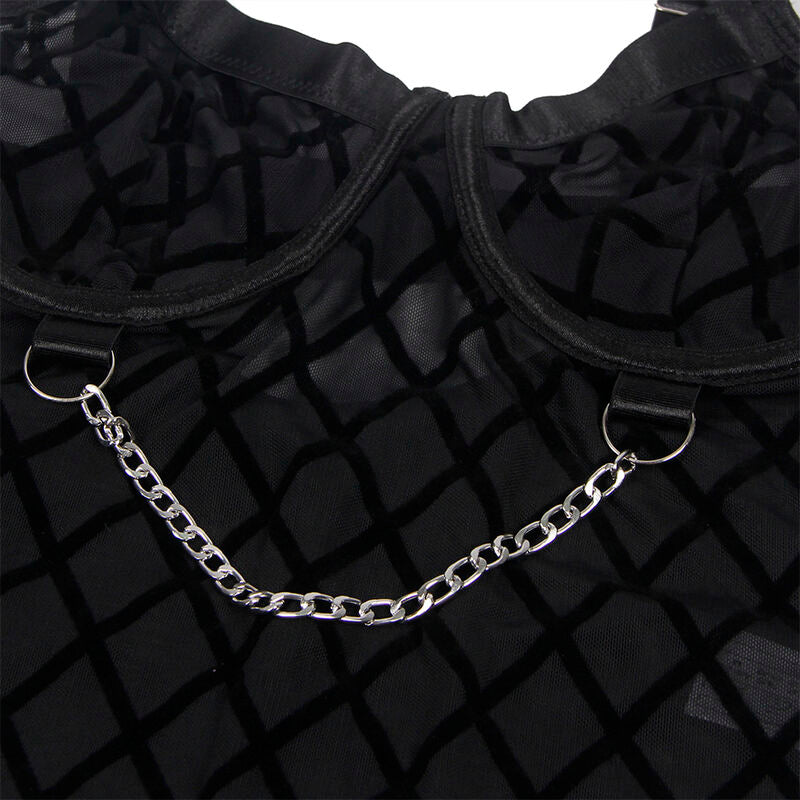 Body avec chaînes et porte-jarretelles noir S/M - Subblime - SUBBLIME BODIES