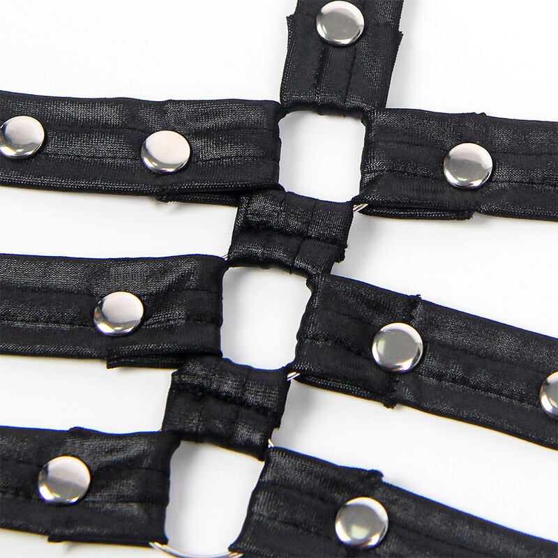 Schwarzes Leder-Bondage-Kleid Größe S/M - Subblime