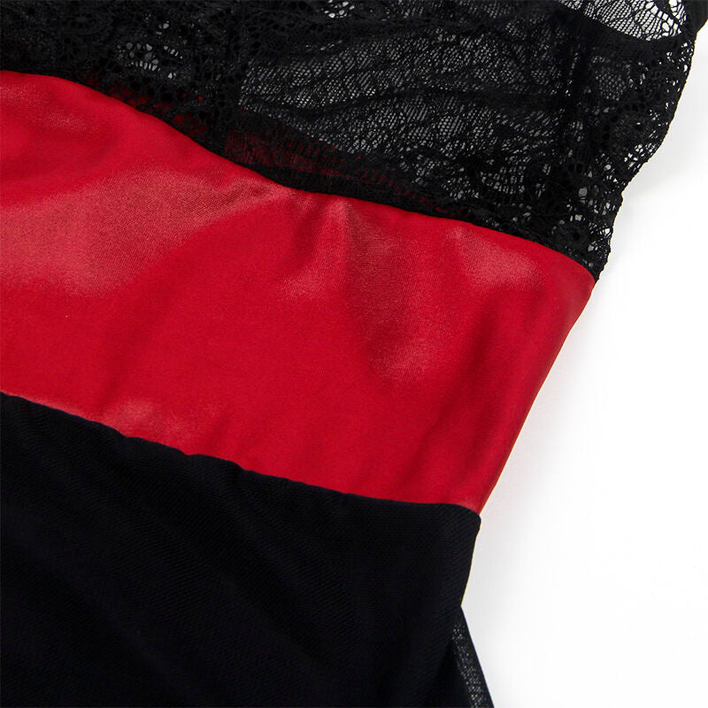Schwarzes Spitzen-Bondage-Kleid S/M - Subblime