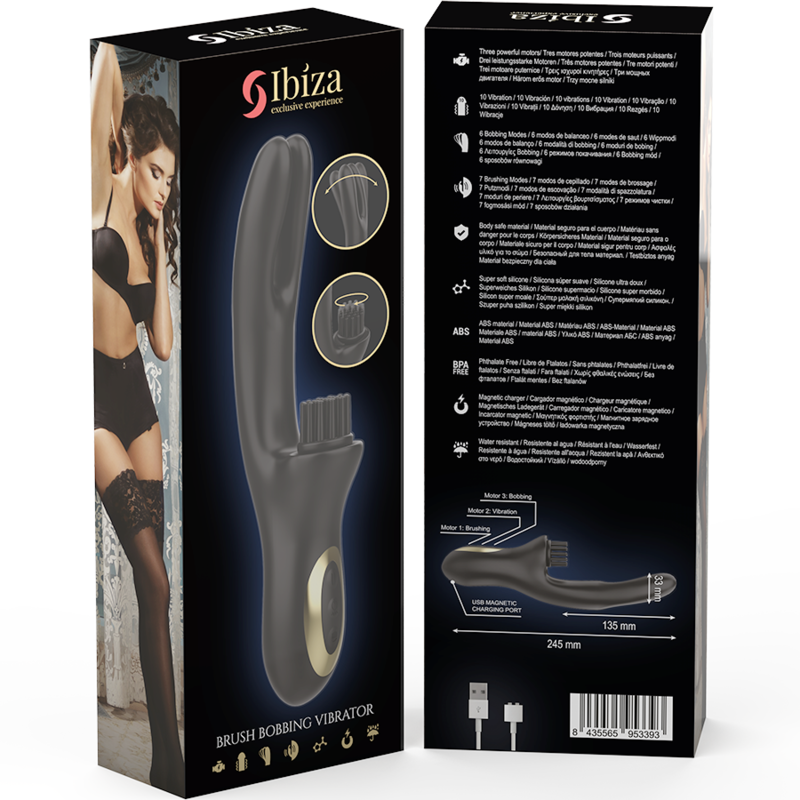 Vibrateur Rabbit Ibiza Noir et Or - Ibiza Sex Toys