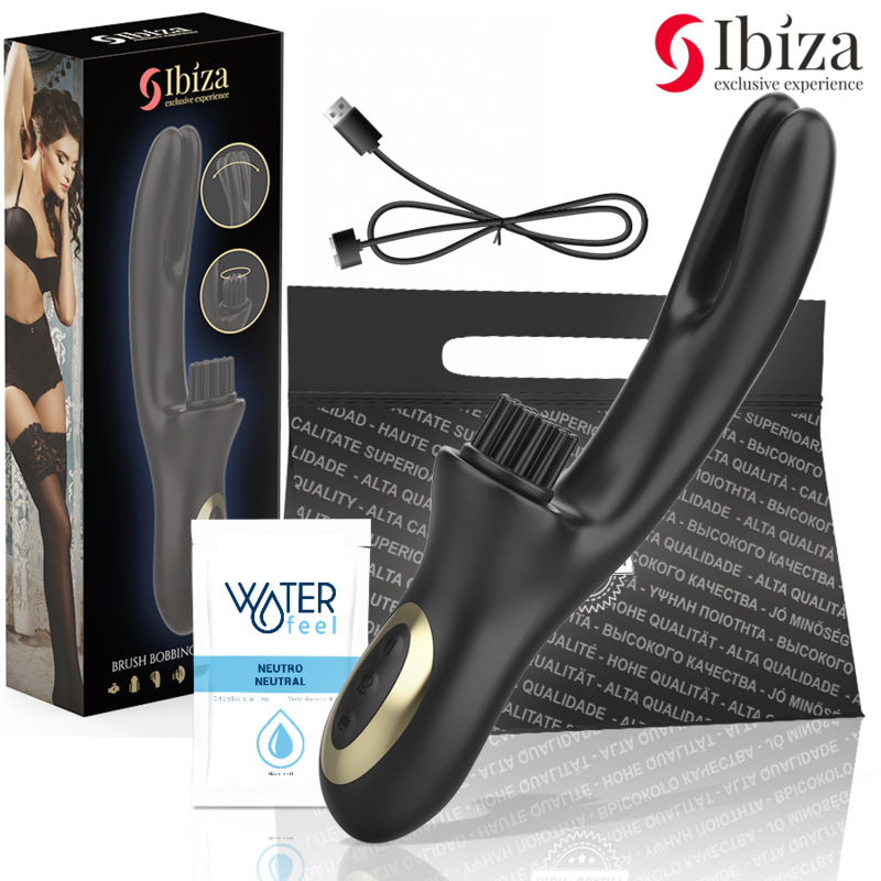 Vibrateur Rabbit Ibiza Noir et Or - Ibiza Sex Toys