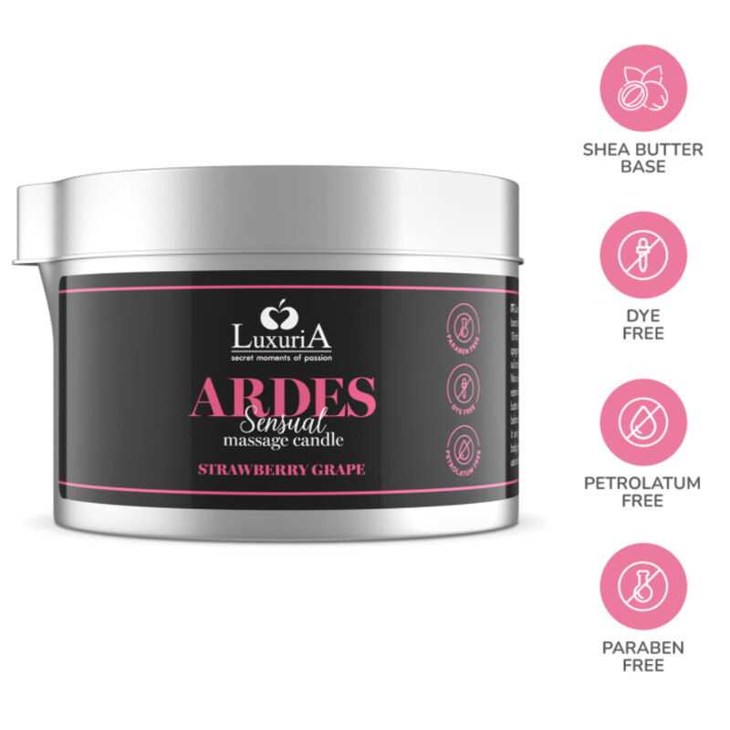 Bougie de Massage Luxuria Fraise Raisin - Ardes - INTIMATELINE