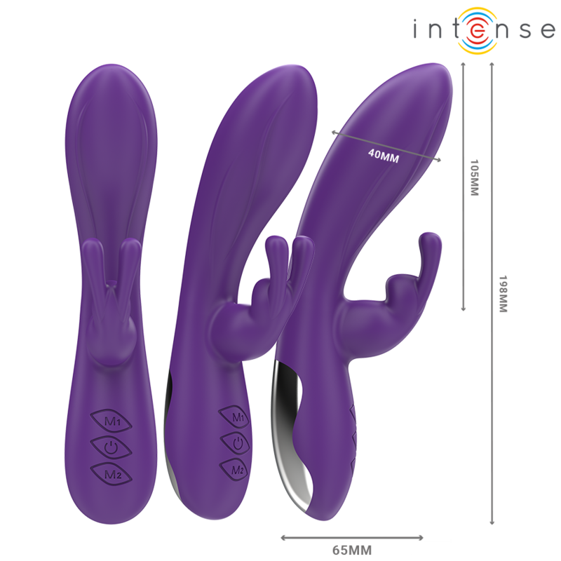 Vibrateur Rabbit Randall Silicone 10 Vibrations Violet - Intense