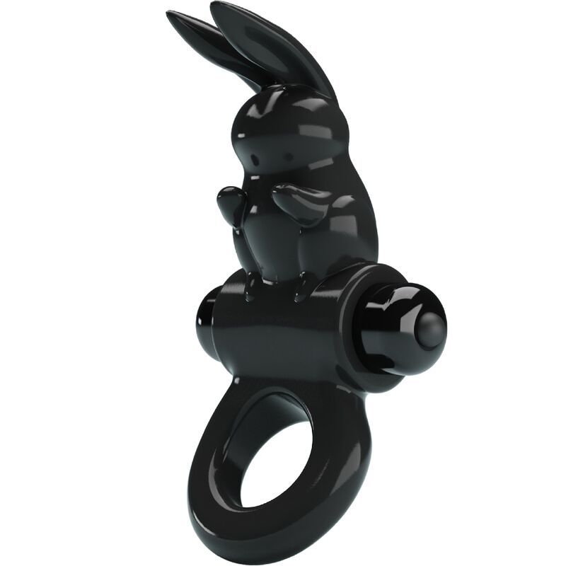 Anneau Vibrant Rabbit Excitant 10 Vibrations Noir - Pretty Love