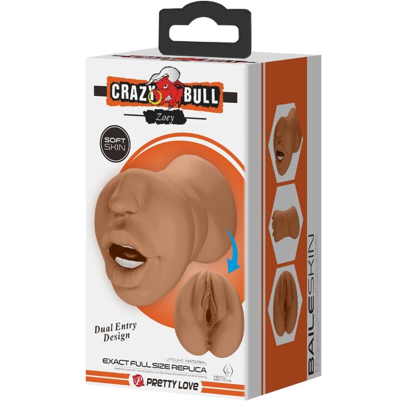 Masturbateur Zoey Double Bouche et Vagin Chair - Crazy Bull