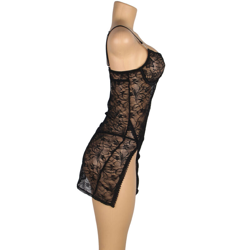 Babydoll en dentelle bretelles réglables noir S/M - Subblime - SUBBLIME BABYDOLLS