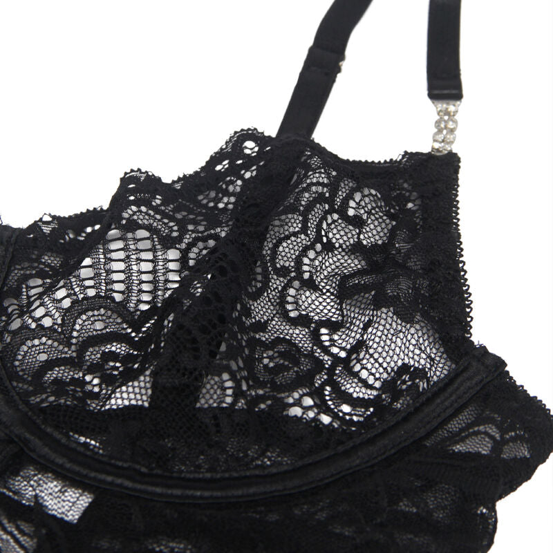 Babydoll en dentelle bretelles réglables noir S/M - Subblime - SUBBLIME BABYDOLLS