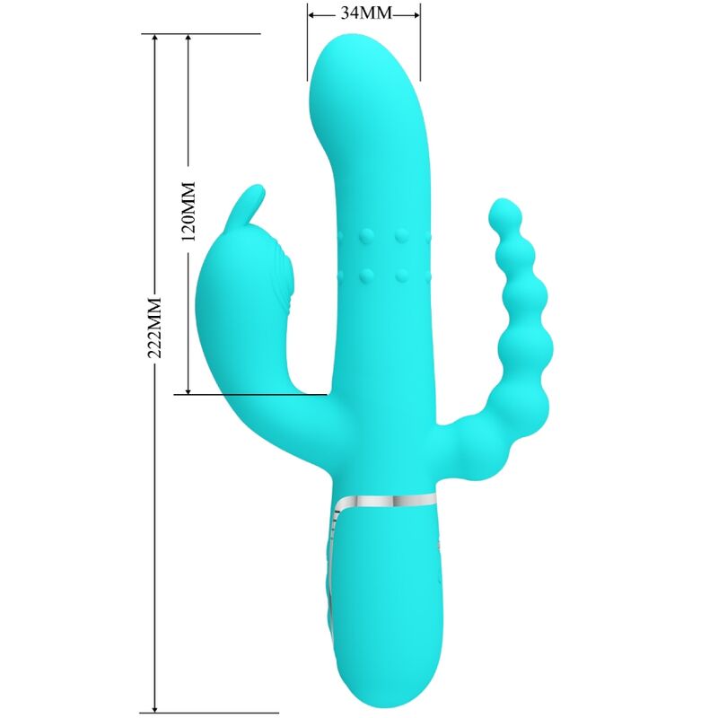 Stimulateur Rabbit Multifonction 4 en 1 Cammy Bleu - Pretty Love