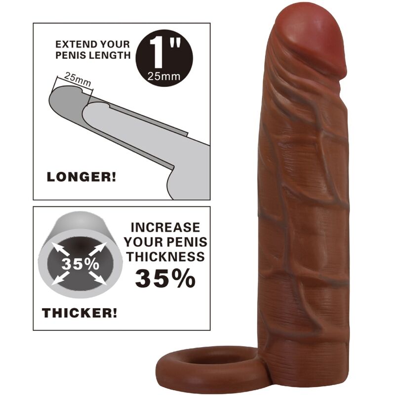Anneau Pénien Pretty Love avec Plug Anal Vibrant - Marron