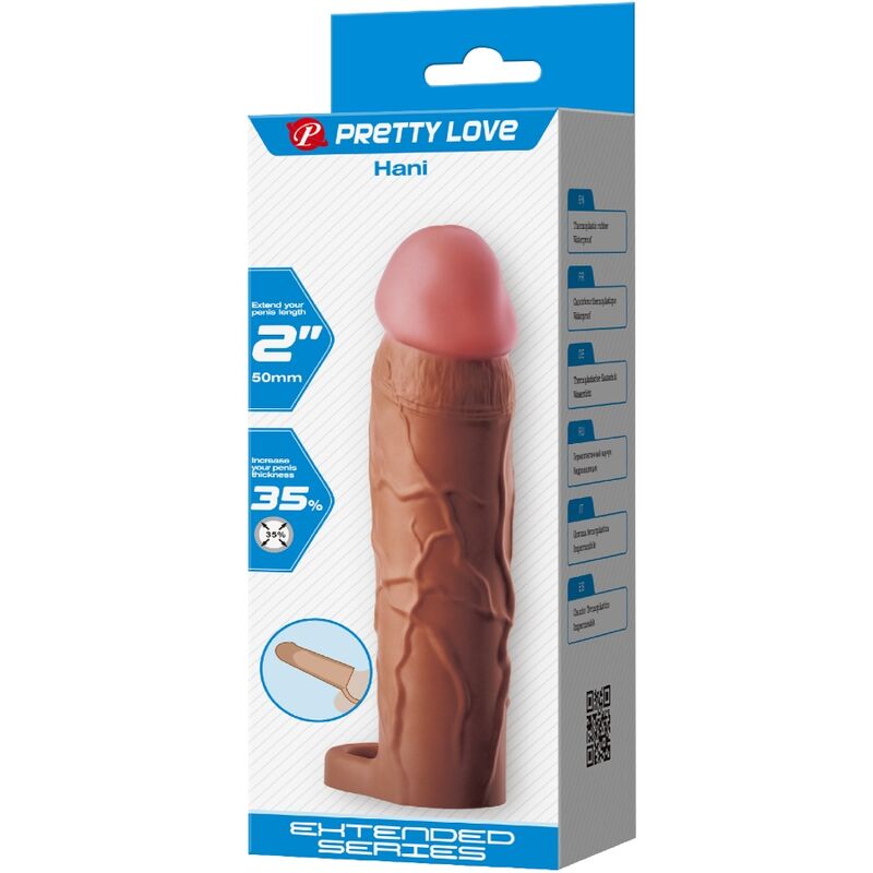 Extension Pénis Pretty Love Réaliste +5cm Marron - Pretty Love