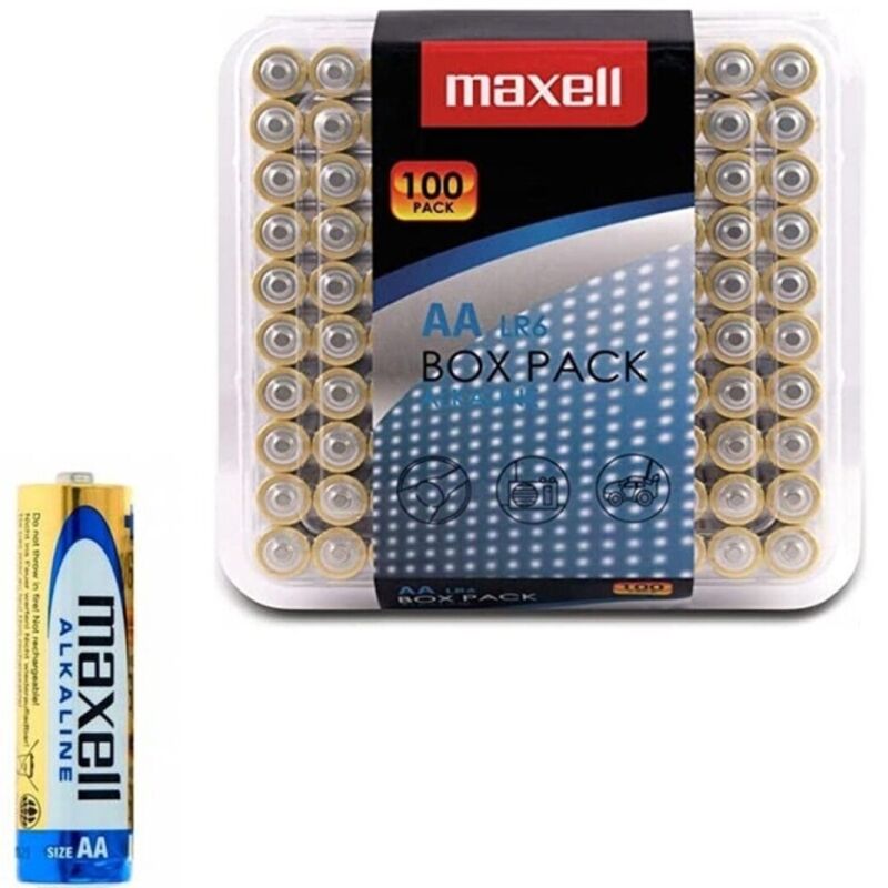 Piles Alcalines AA LR6 Pack de 100 - Maxell - MAXELL
