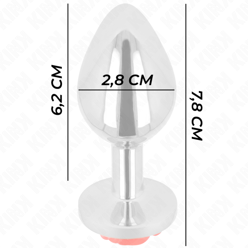 Plug anal métallique ornement rose rouge taille S - Kink - KINK PLEASURE PLUGS