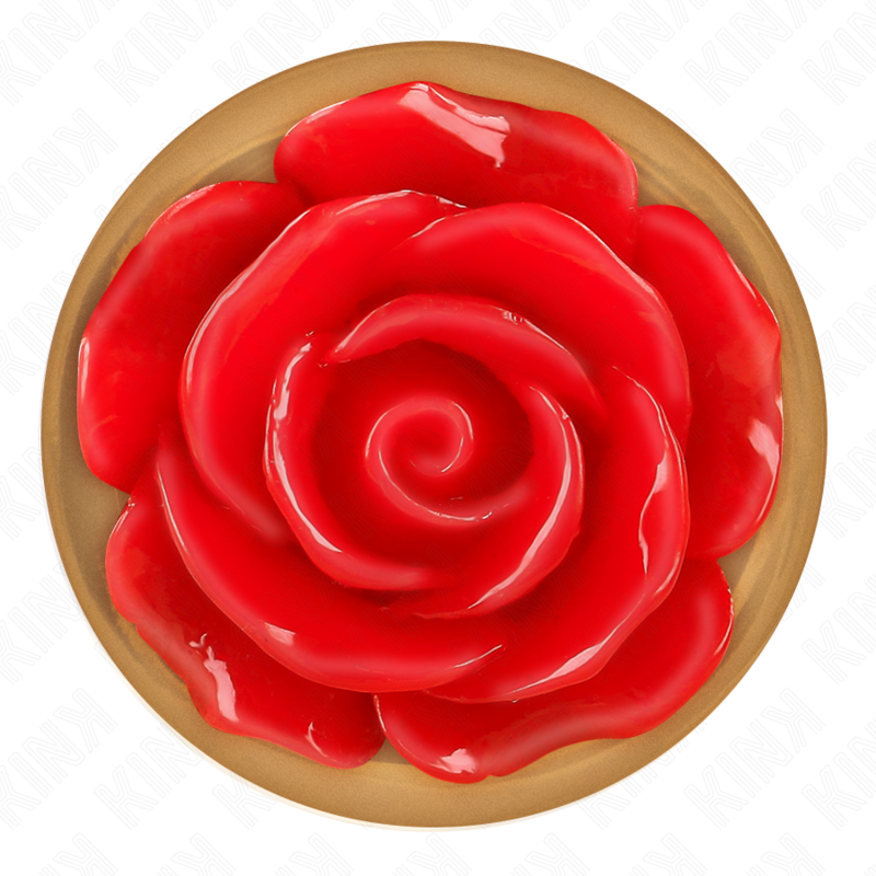 Plug anal métallique rose avec ornement rose rouge taille L - Kink - KINK PLEASURE PLUGS