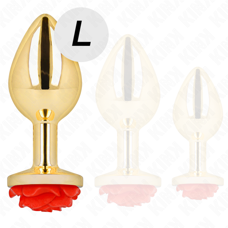 Plug anal métallique rose rouge taille L - Kink - KINK PLEASURE PLUGS