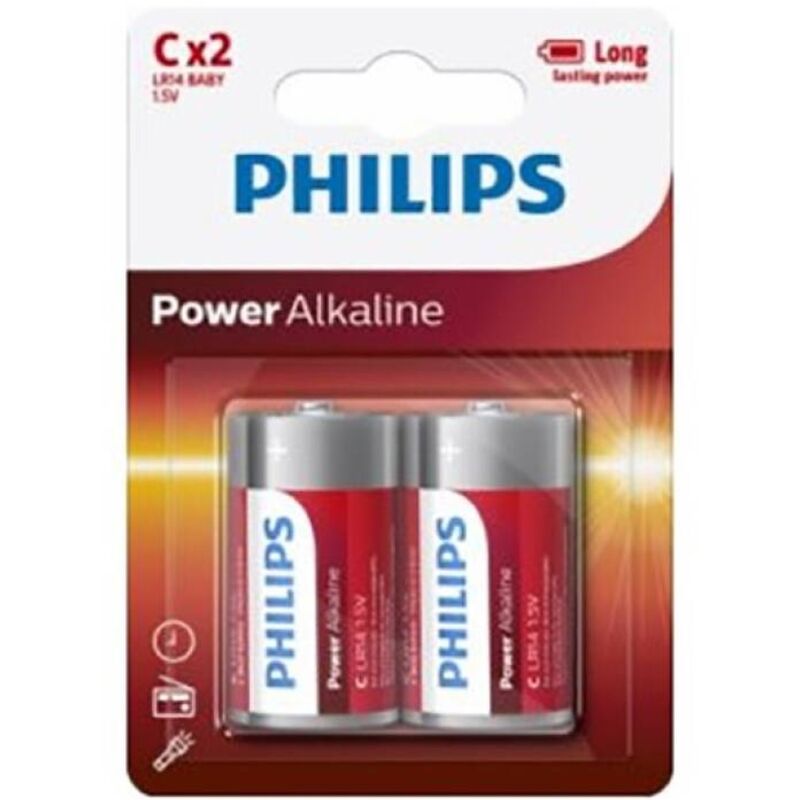 Philips - pile alcaline power c lr14 blister*2 - PHILLIPS
