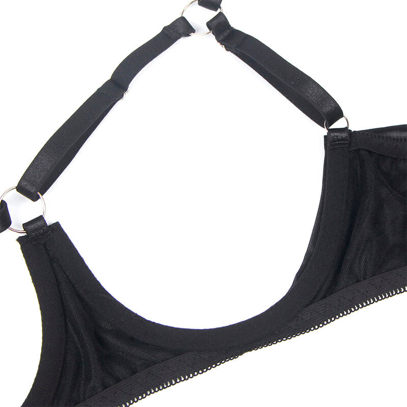 Ensemble lingerie nœud noir bonnets ouverts L/XL - Subblime