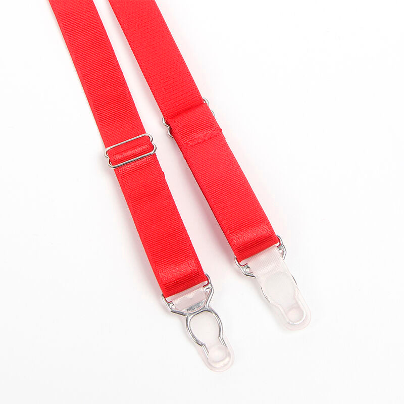 Ensemble lingerie bondage rouge avec jarretelles S/M - Subblime - SUBBLIME SETS