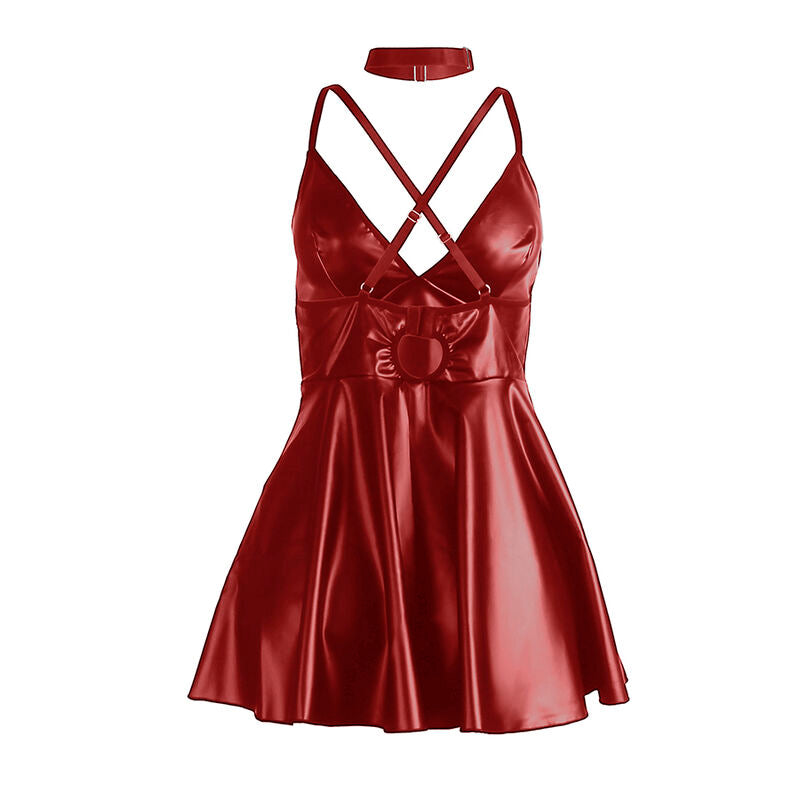Robe à bretelles en cuir bordeaux L/XL - Subblime - SUBBLIME DRESSES
