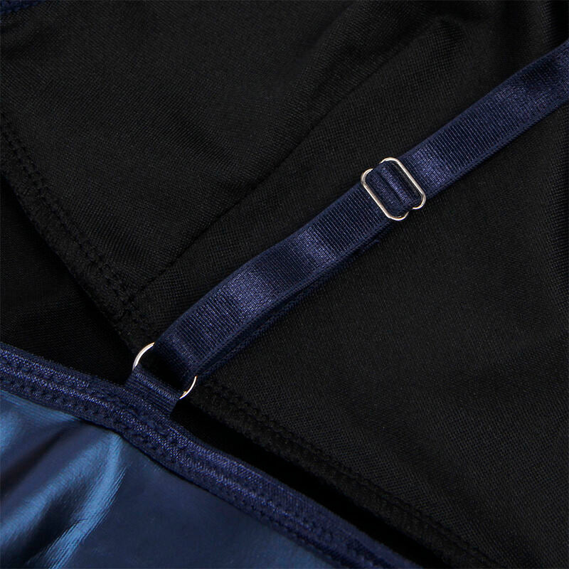 Robe à bretelles finition cuir PU bleue taille L/XL - Subblime - SUBBLIME DRESSES