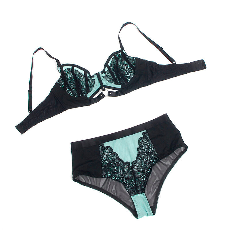 Ensemble lingerie cuir verni vert zippé S/M - Subblime - SUBBLIME SETS