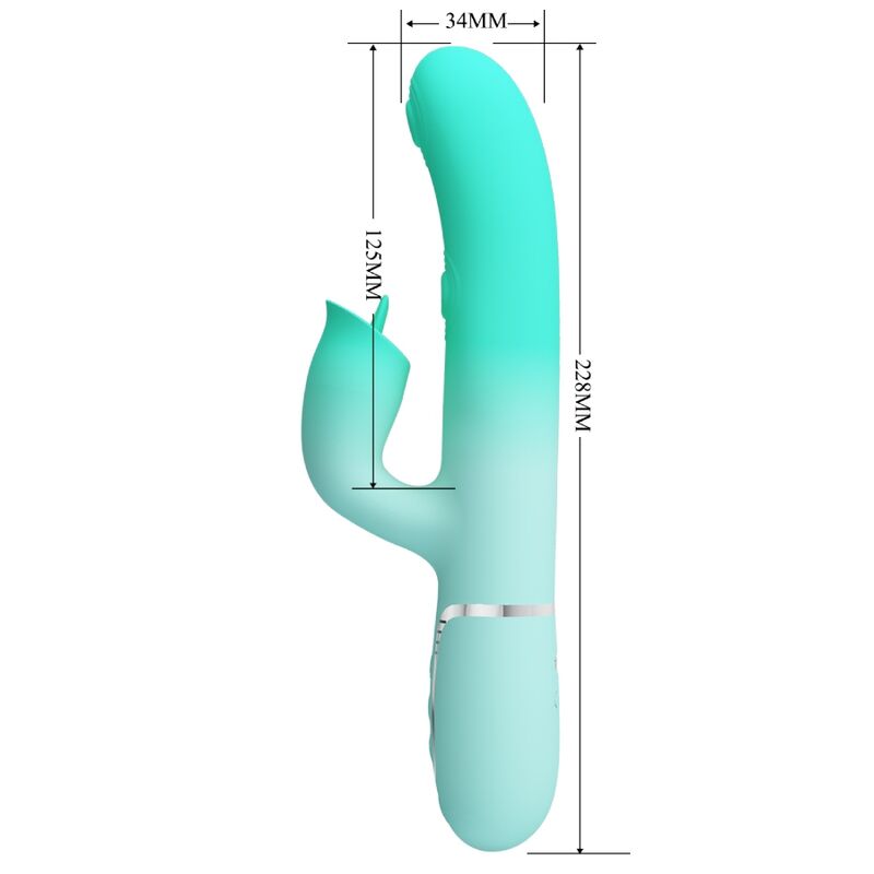 Vibromasseur Lapin Multifonction Gigi Vert Aqua - Pretty Love