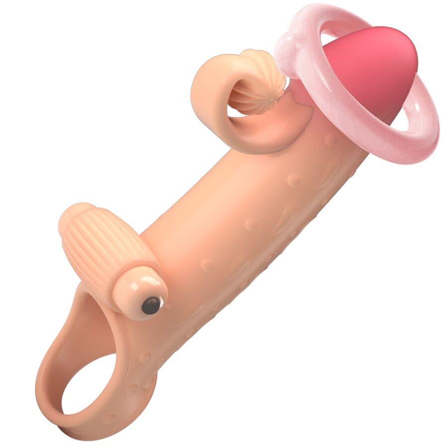 Romance - Gaine de Pénis Vibrant avec Anneau Testiculaire - Beige