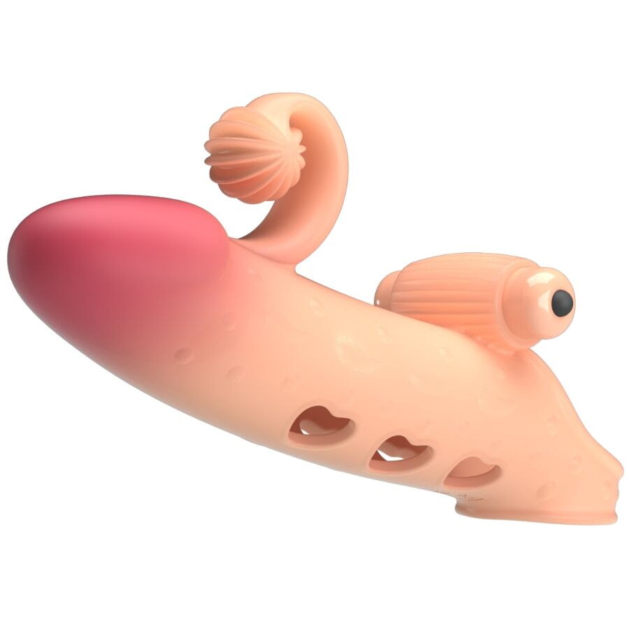 Romance - Gaine de Pénis Vibrant avec Anneau Testiculaire - Beige