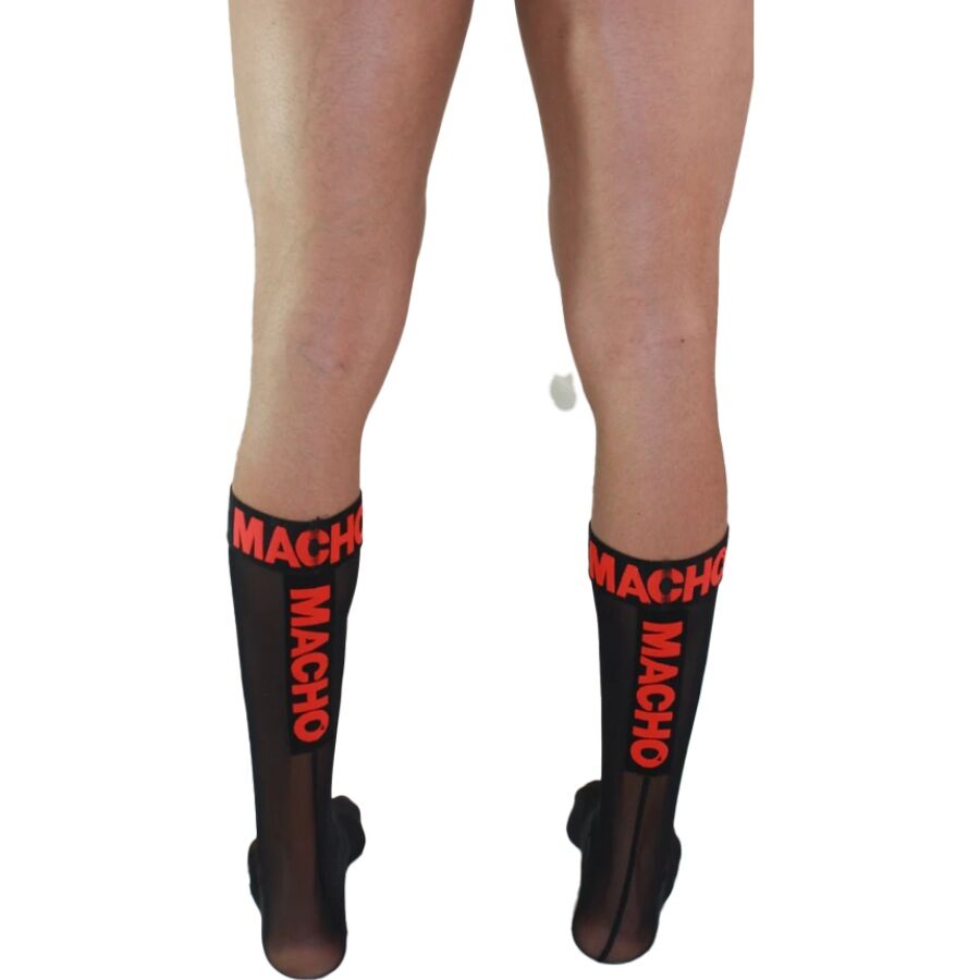 Chaussettes Fetish Semi-Transparentes Noir/Rouge - Macho - MACHO UNDERWEAR