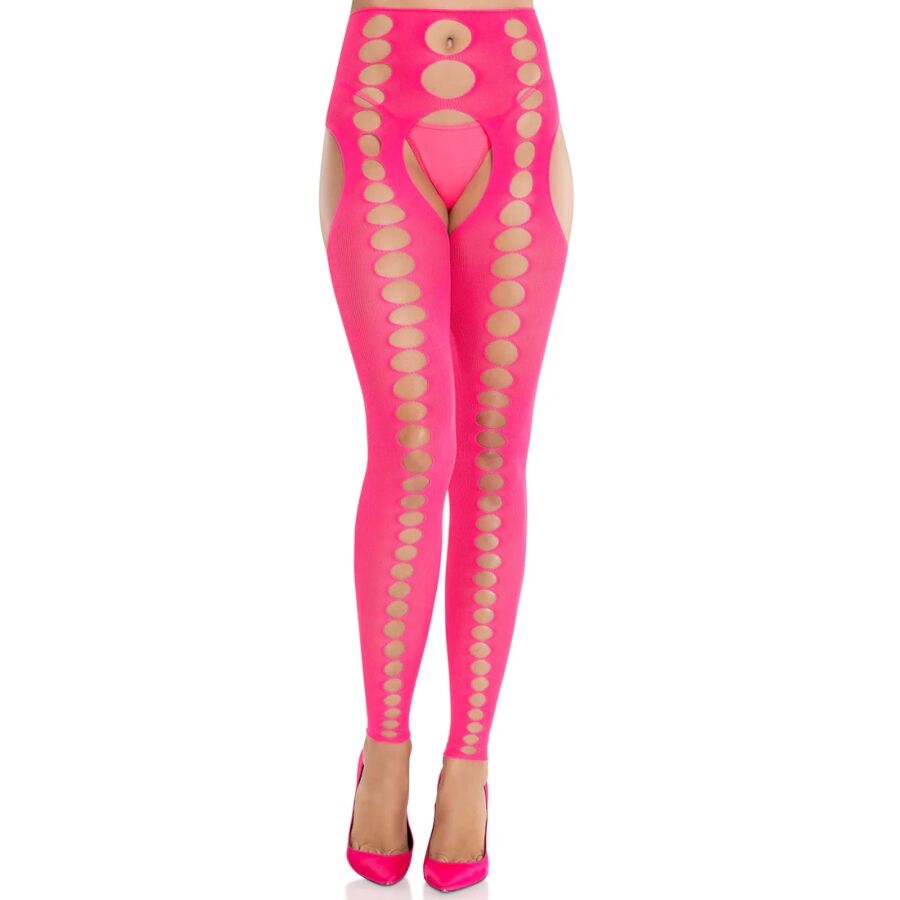 Bas Autofixants Opaques Sans Couture Rose Fluo - Leg Avenue