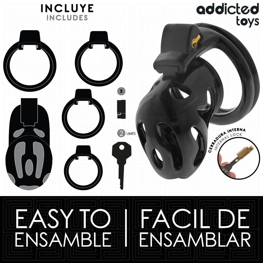 Cage de Chasteté Locked avec Serrure 8cm - Addicted Toys