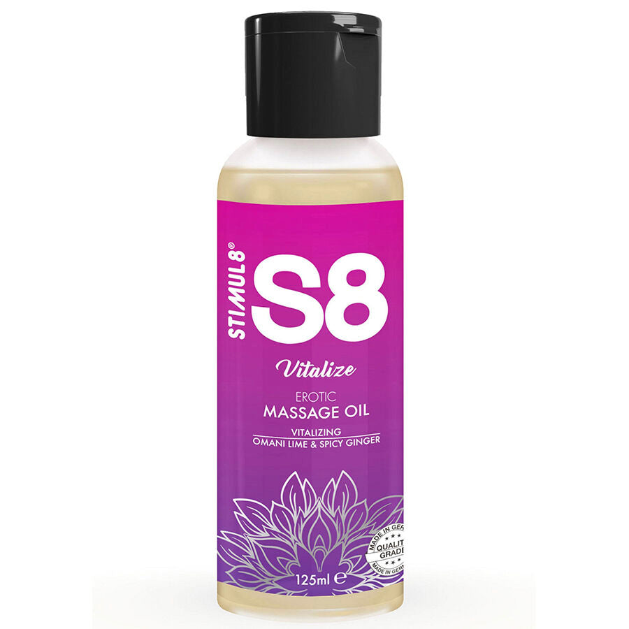 Huile Massage S8 Vitalize Citron Vert 125ml - Stimul8
