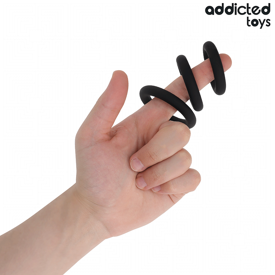 Lot 3 Anneaux Péniens Silicone Modèle 1 - Addicted Toys