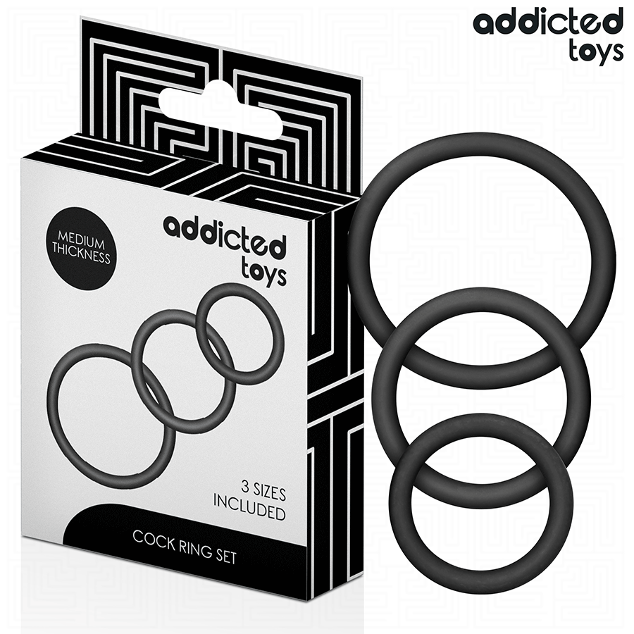 Lot 3 Anneaux Péniens Silicone Tailles Variables - Addicted Toys