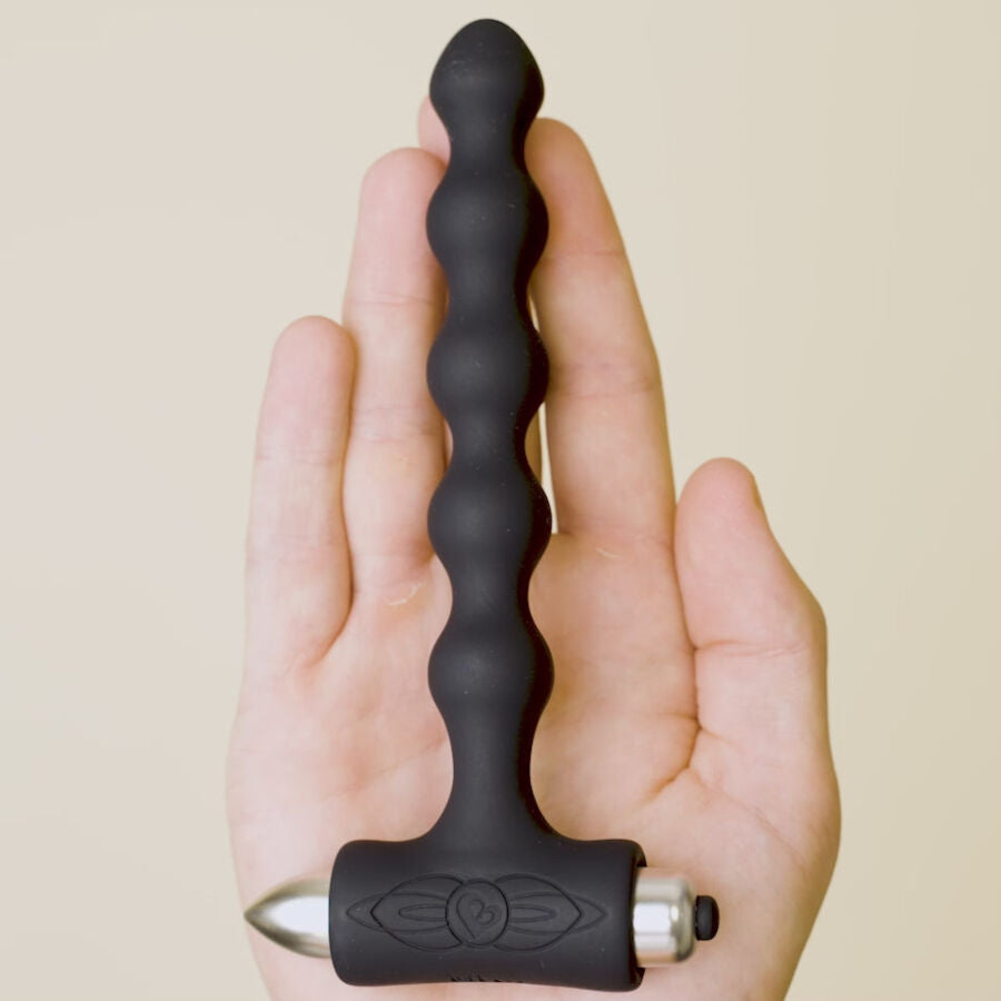 Plug Anal Vibrant Petite Sensations Pearls Noir - Rocks-Off